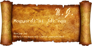 Mogyorósi János névjegykártya