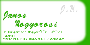 janos mogyorosi business card